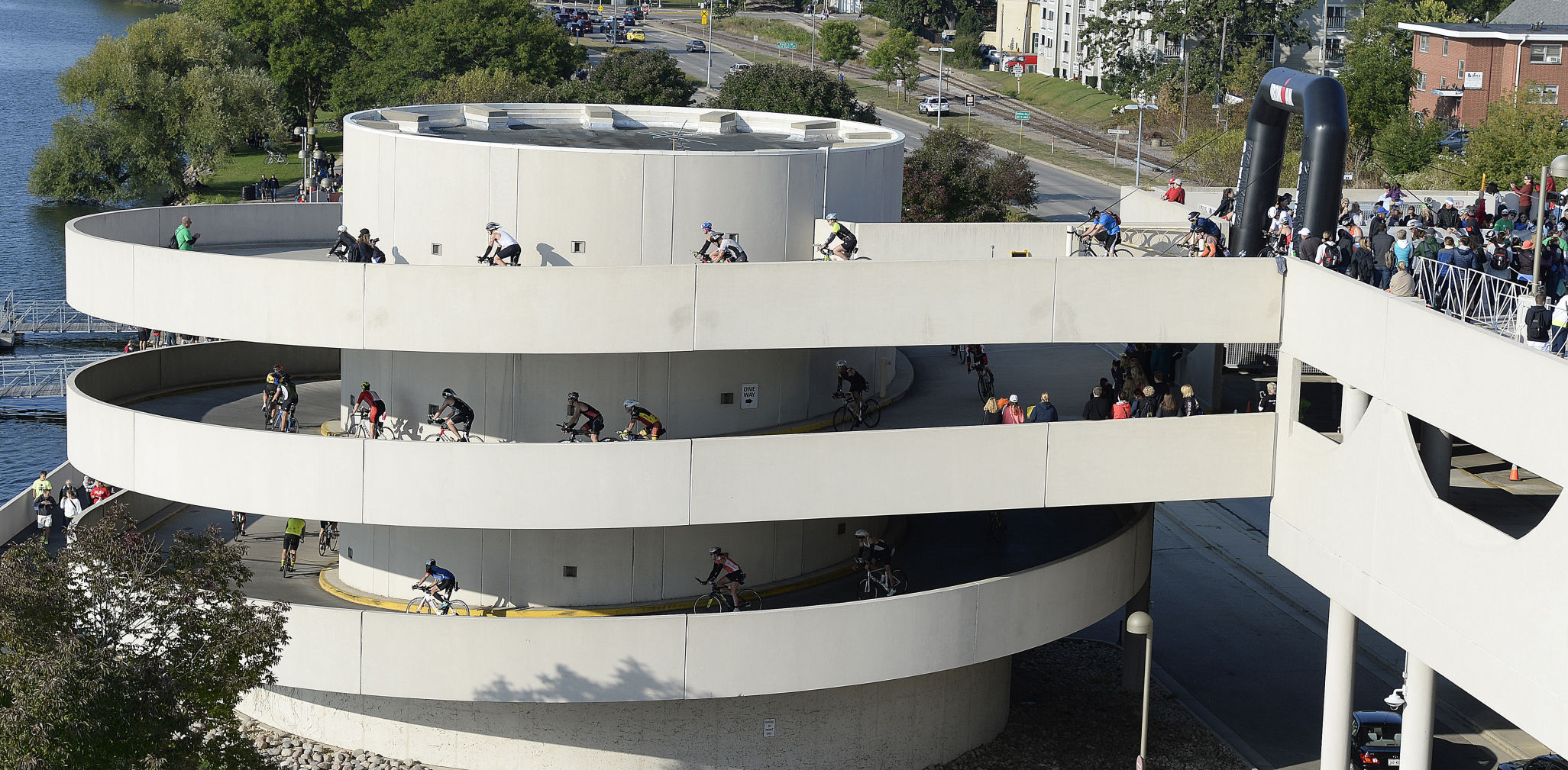 IRONMAN athletes pedal down Monona Terrace